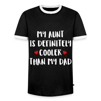 Meine Tante ist definitiv cooler als mein Papa-Mädchen Boya - Männer Kontrast-T-Shirt - Schwarz/Weiß - Vorne - AI Model Female 172 light (172cm) & AI Model Male 178 light (178cm)