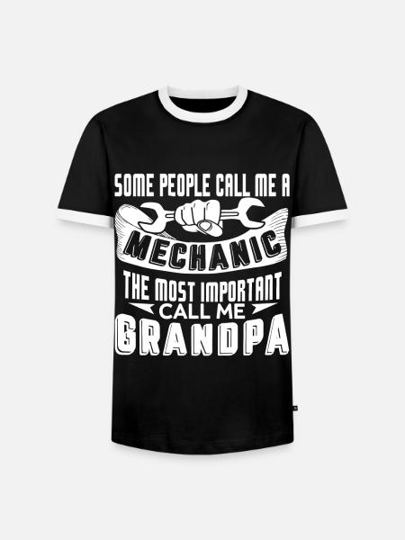 Mechanic Mechanic Grandpa - Men's Ringer Shirt - black/white
