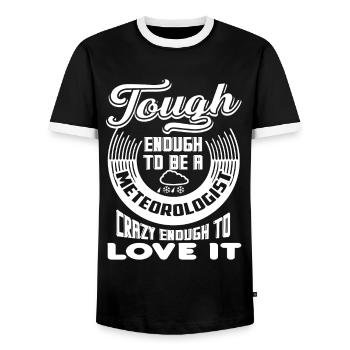 Meteorologist Tough Enough To Be A Meteorologist - Men's Ringer Shirt - black/white - Front - AI Model Female 172 light (172cm) & AI Model Male 178 light (178cm)