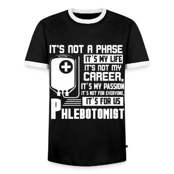 Phlebotomist Phlebotomist It's My Passion - Men's Ringer Shirt - black/white - Front - AI Model Female 172 light (172cm) & AI Model Male 178 light (178cm)