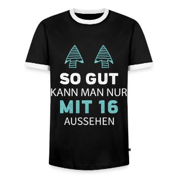 16 Geburtstag Geschenk Sprüche Lustig - Männer Kontrast-T-Shirt - Schwarz/Weiß - Vorne - AI Model Female 172 light (172cm) & AI Model Male 178 light (178cm)