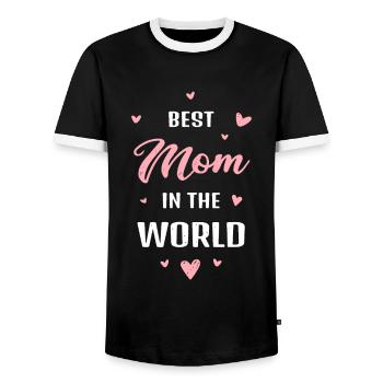 Beste Mutter der Welt Beste Mutter aller Zeiten Muttertag - Männer Kontrast-T-Shirt - Schwarz/Weiß - Vorne - AI Model Female 172 light (172cm) & AI Model Male 178 light (178cm)