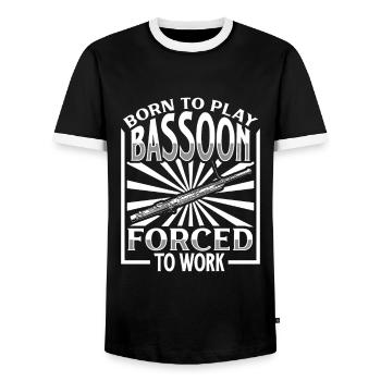Né pour jouer du basson - basson - T-shirt contrasté Homme - noir/blanc - Devant - AI Model Female 172 light (172cm) & AI Model Male 178 light (178cm)
