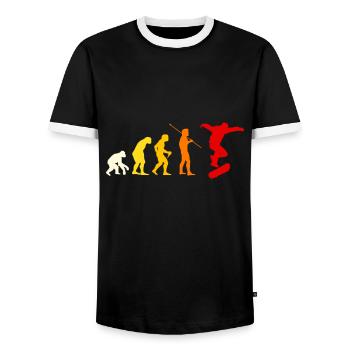 Skateboard Mode Skater Cadeau Adolescent Enfants Outfi - T-shirt contrasté Homme - noir/blanc - Devant - AI Model Female 172 light (172cm) & AI Model Male 178 light (178cm)