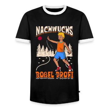 Nachwuchs Boßel Profi - Boßeln - Männer Kontrast-T-Shirt - Schwarz/Weiß - Vorne - AI Model Female 172 light (172cm) & AI Model Male 178 light (178cm)