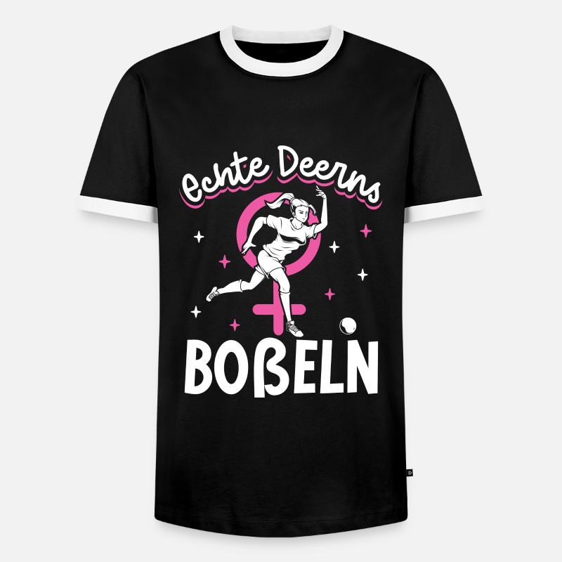 Echte Deerns Boßeln - Männer Kontrast-T-Shirt - Schwarz/Weiß