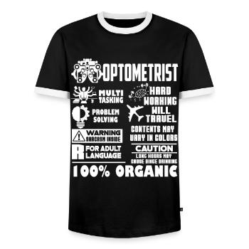 Optometrist Optometrist Solve Problems - Men's Ringer Shirt - black/white - Front - AI Model Female 172 light (172cm) & AI Model Male 178 light (178cm)