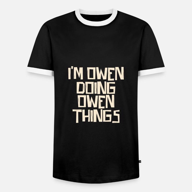I'm Owen doing Owen things - Männer Kontrast-T-Shirt - Schwarz/Weiß