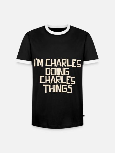 I'm Charles doing Charles things - Männer Kontrast-T-Shirt - Schwarz/Weiß