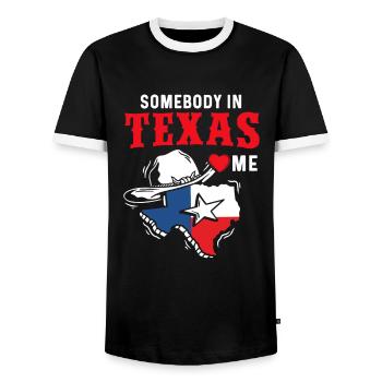 Texas Geschenk Huston Austin Dallas El Paso Rodeo - Männer Kontrast-T-Shirt - Schwarz/Weiß - Vorne - AI Model Female 172 light (172cm) & AI Model Male 178 light (178cm)