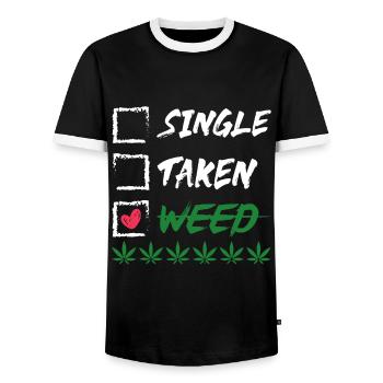Funny Weed 420 Quote Valentine Cannabis Smoker Lov - Men's Ringer Shirt - black/white - Front - AI Model Female 172 light (172cm) & AI Model Male 178 light (178cm)