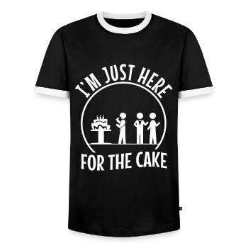 Je suis juste ici pour le mariage de gâteau - T-shirt contrasté Homme - noir/blanc - Devant - AI Model Female 172 light (172cm) & AI Model Male 178 light (178cm)