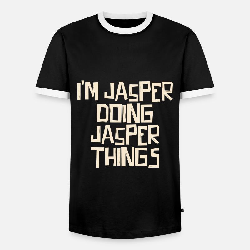 I'm Jasper doing Jasper things - Männer Kontrast-T-Shirt - Schwarz/Weiß