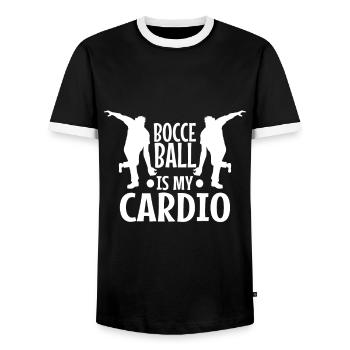 Bocce is my cardio - Men's Ringer Shirt - black/white - Front - AI Model Female 172 light (172cm) & AI Model Male 178 light (178cm)