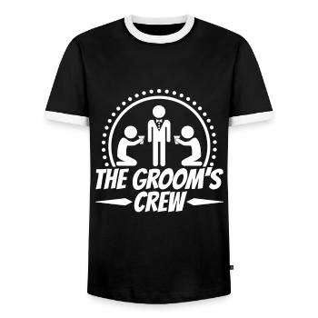 Équipage du marié - T-shirt contrasté Homme - noir/blanc - Devant - AI Model Female 172 light (172cm) & AI Model Male 178 light (178cm)