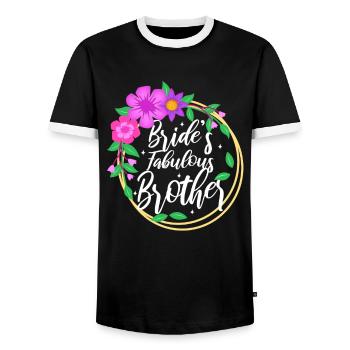 Brides fabulous Brother - Männer Kontrast-T-Shirt - Schwarz/Weiß - Vorne - AI Model Female 172 light (172cm) & AI Model Male 178 light (178cm)