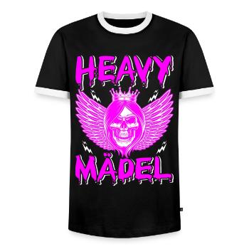 Biker Rocker, Heavy Rock, Punk, Hard Girl Metal - Männer Kontrast-T-Shirt - Schwarz/Weiß - Vorne - AI Model Female 172 light (172cm) & AI Model Male 178 light (178cm)