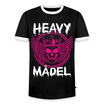 Biker Rocker, Heavy Rock, Punk, Hard Girl Metal - Männer Kontrast-T-Shirt - Schwarz/Weiß - Vorne - AI Model Female 172 light (172cm) & AI Model Male 178 light (178cm)