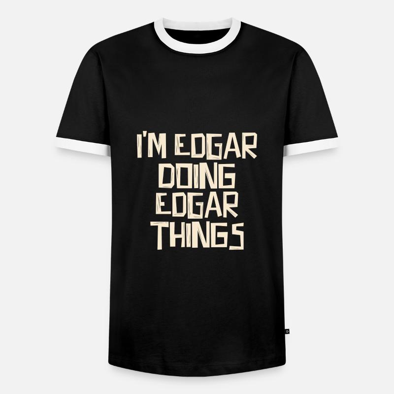 I'm Edgar doing Edgar things - Men's Ringer Shirt - black/white