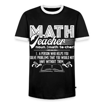 Math Teacher Math Teacher Definition - Men's Ringer Shirt - black/white - Front - AI Model Female 172 light (172cm) & AI Model Male 178 light (178cm)