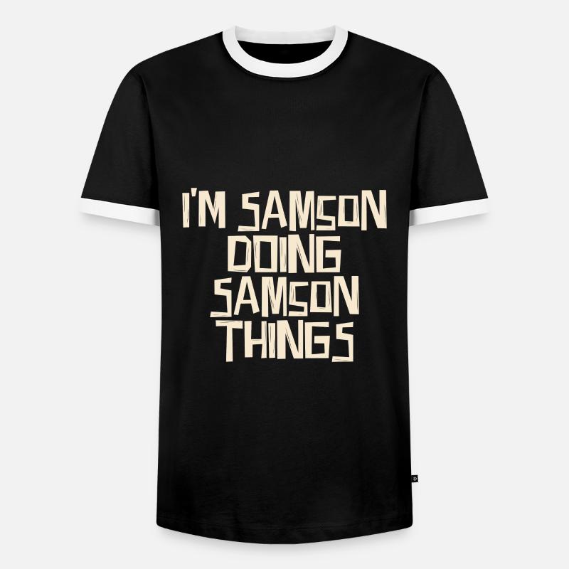 I'm Samson doing Samson things - Männer Kontrast-T-Shirt - Schwarz/Weiß