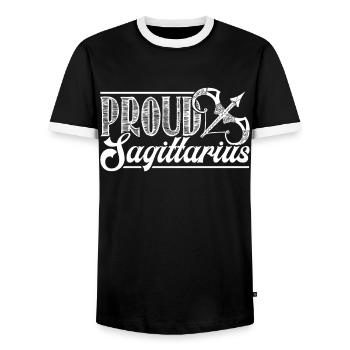 Sagittarius Proud Sagittarius Sign Of Zodiac - Men's Ringer Shirt - black/white - Front - AI Model Female 172 light (172cm) & AI Model Male 178 light (178cm)