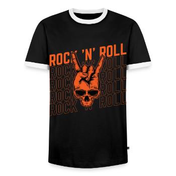 Rock 'n' Roll Musik, Tanzen, Konzert, Festival - Männer Kontrast-T-Shirt - Schwarz/Weiß - Vorne - AI Model Female 172 light (172cm) & AI Model Male 178 light (178cm)