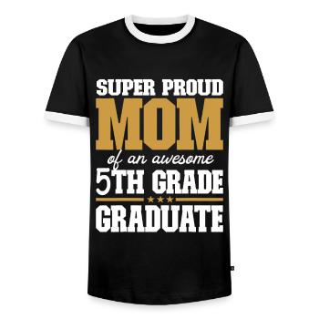 Super stolze Mutter eines tollen Absolventen der 5. Klasse 2 - Männer Kontrast-T-Shirt - Schwarz/Weiß - Vorne - AI Model Female 172 light (172cm) & AI Model Male 178 light (178cm)