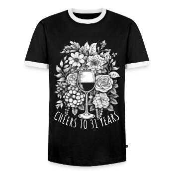 Geburtstag 31 Jahre Geschenk Spruch - Männer Kontrast-T-Shirt - Schwarz/Weiß - Vorne - AI Model Female 172 light (172cm) & AI Model Male 178 light (178cm)