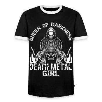 Goth Rock Satan Girl Woman Festivals Death Metal - Männer Kontrast-T-Shirt - Schwarz/Weiß - Vorne - AI Model Female 172 light (172cm) & AI Model Male 178 light (178cm)