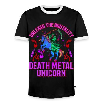 Goth Rock Satan Girl Woman Festivals Death Metal - Männer Kontrast-T-Shirt - Schwarz/Weiß - Vorne - AI Model Female 172 light (172cm) & AI Model Male 178 light (178cm)