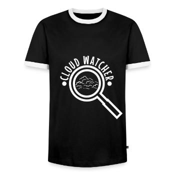 Cloud Watcher - Men's Ringer Shirt - black/white - Front - AI Model Female 172 light (172cm) & AI Model Male 178 light (178cm)