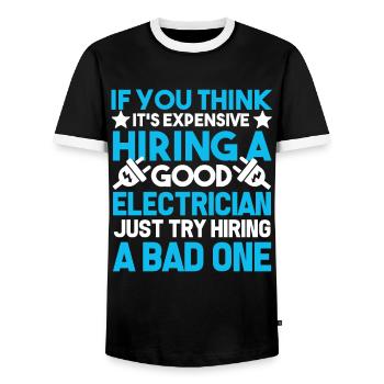 Electrician I Am A Good Electrician - Men's Ringer Shirt - black/white - Front - AI Model Female 172 light (172cm) & AI Model Male 178 light (178cm)
