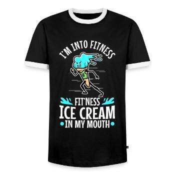 Im into fitness ice cream - Männer Kontrast-T-Shirt - Schwarz/Weiß - Vorne - AI Model Female 172 light (172cm) & AI Model Male 178 light (178cm)