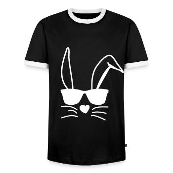 Pâques, Garçons Filles Enfants Hip Lunettes de soleil de Pâques - T-shirt contrasté Homme - noir/blanc - Devant - AI Model Female 172 light (172cm) & AI Model Male 178 light (178cm)