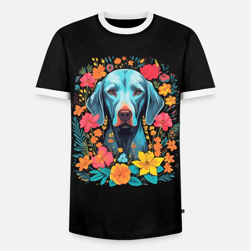 Weimaraner Dog Gift - Men's Ringer Shirt - black/white