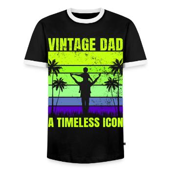 Super papa, papa, meilleur papa Fête des pères - T-shirt contrasté Homme - noir/blanc - Devant - AI Model Female 172 light (172cm) & AI Model Male 178 light (178cm)