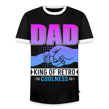 Super papa, papa, meilleur papa Fête des pères - T-shirt contrasté Homme - noir/blanc - Devant - AI Model Female 172 light (172cm) & AI Model Male 178 light (178cm)