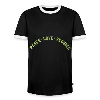 Funny Veggie Art Pour Femmes Hommes Vegan Food Vegetabl - T-shirt contrasté Homme - noir/blanc - Devant - AI Model Female 172 light (172cm) & AI Model Male 178 light (178cm)