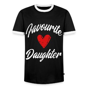 Herzförmige Grafik Lieblingstochter Geschwister - Männer Kontrast-T-Shirt - Schwarz/Weiß - Vorne - AI Model Female 172 light (172cm) & AI Model Male 178 light (178cm)