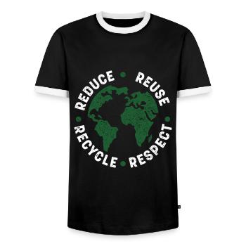 Jour de la Terre, Journée de l’environnement des enseignantsactivistesenviron - T-shirt contrasté Homme - noir/blanc - Devant - AI Model Female 172 light (172cm) & AI Model Male 178 light (178cm)