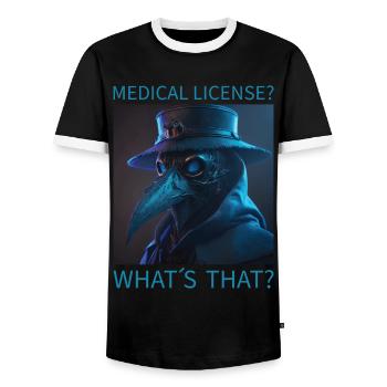 Médecin, médecin, étudiant en médecine, diplômé - T-shirt contrasté Homme - noir/blanc - Devant - AI Model Female 172 light (172cm) & AI Model Male 178 light (178cm)