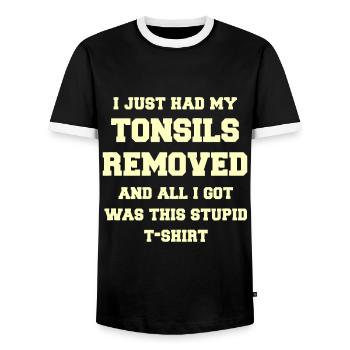 Genesung Mandelentfernungsoperation - Genesungsgeschenk Ga - Männer Kontrast-T-Shirt - Schwarz/Weiß - Vorne - AI Model Female 172 light (172cm) & AI Model Male 178 light (178cm)
