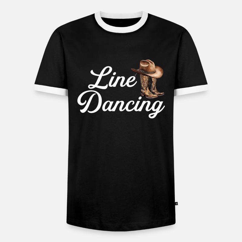 Line dancing - Männer Kontrast-T-Shirt - Schwarz/Weiß