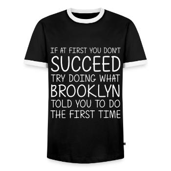 BROOKLYN Geschenk Name Personalisierter Geburtstag - Männer Kontrast-T-Shirt - Schwarz/Weiß - Vorne - AI Model Female 172 light (172cm) & AI Model Male 178 light (178cm)