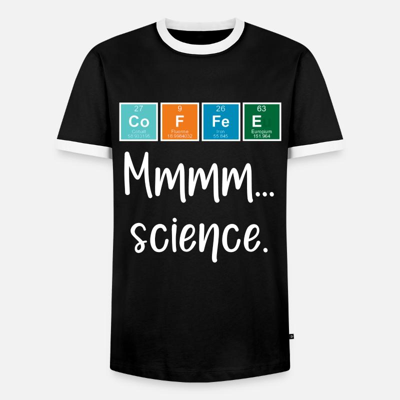 COFFEE - Mmmm... science - Men's Ringer Shirt - black/white