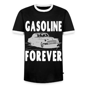 L’essence pour toujours - T-shirt contrasté Homme - noir/blanc - Devant - AI Model Female 172 light (172cm) & AI Model Male 178 light (178cm)