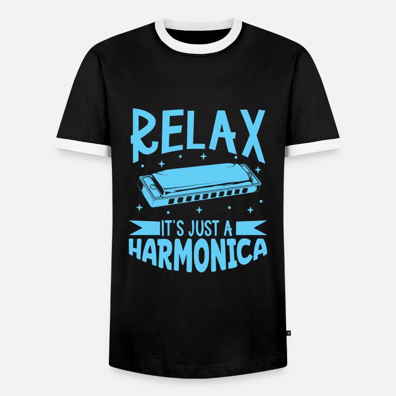C’est juste un harmonica - T-shirt contrasté Homme - noir/blanc