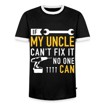 Si mon oncle ne peut pas réparer ist personne ne peut le faire - T-shirt contrasté Homme - noir/blanc - Devant - AI Model Female 172 light (172cm) & AI Model Male 178 light (178cm)