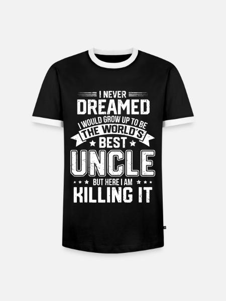 Herre Verdens bedste onkel - Sjov onkel - Herre kontrast-T-shirt - sort/hvid